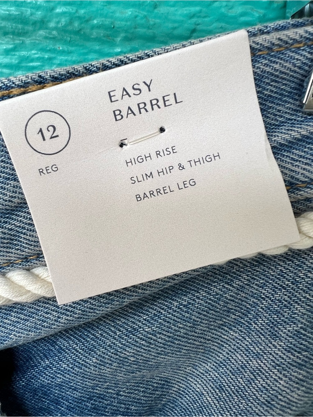BANDANNA PRINT BARREL JEANS ROPE TIE WAIST SIZE 12 NWT - Picture 7 of 7